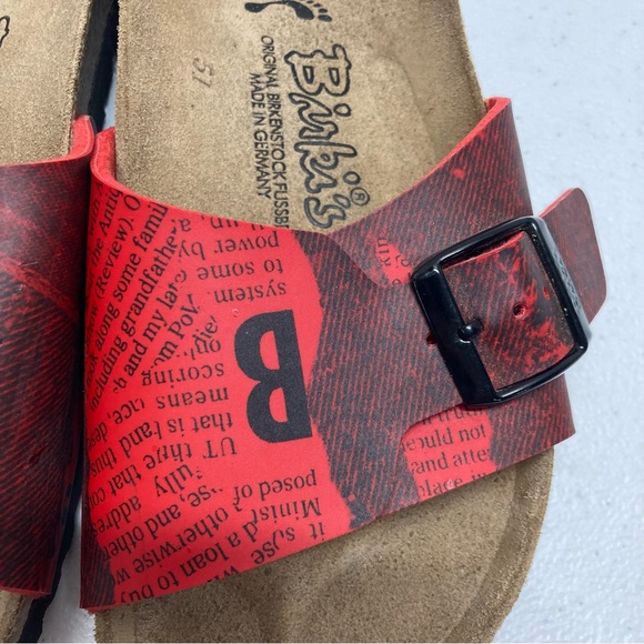 Womens Birkenstock Madrid Single Strap Sandals Slides Red womens size 6 - Picture 4 of 8